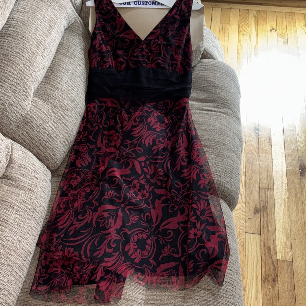 Sandra Darren Elegant Red /Black Fancy Dress